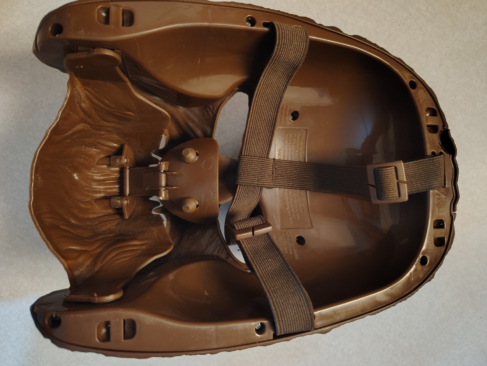 Adult Unisex Brown Plastic Beast Full Face Halloween Mask w/ Adjustable Strap