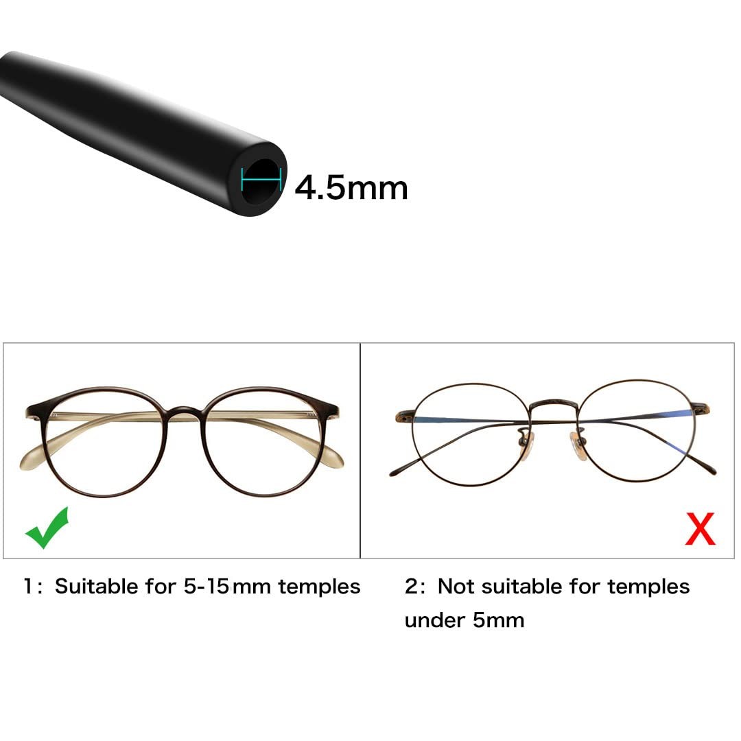 Festty Glasses Strap Sports 3 pcs, Eyeglasses Holder for Medium, Black