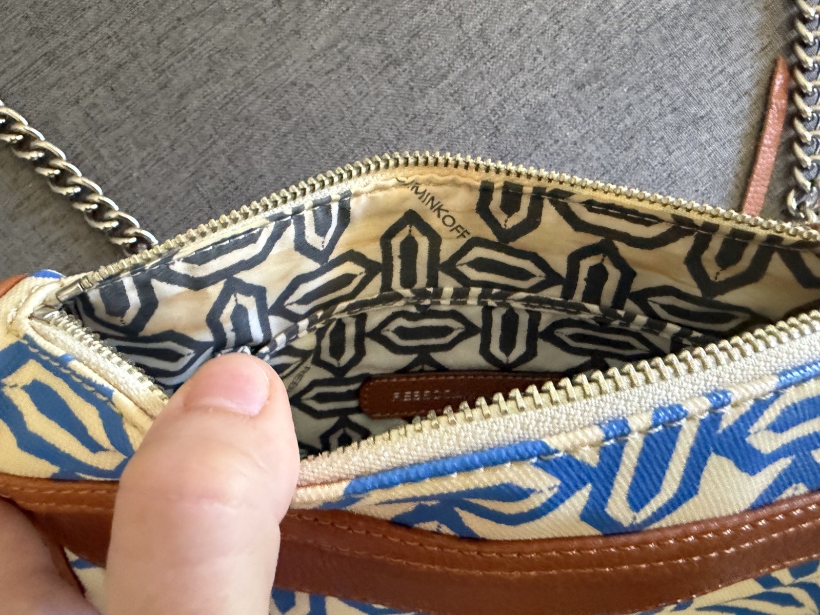Rebecca Minkoff Blue White Mini MAC Crossbody Bag Purse Designer SEE DESCRIPTION