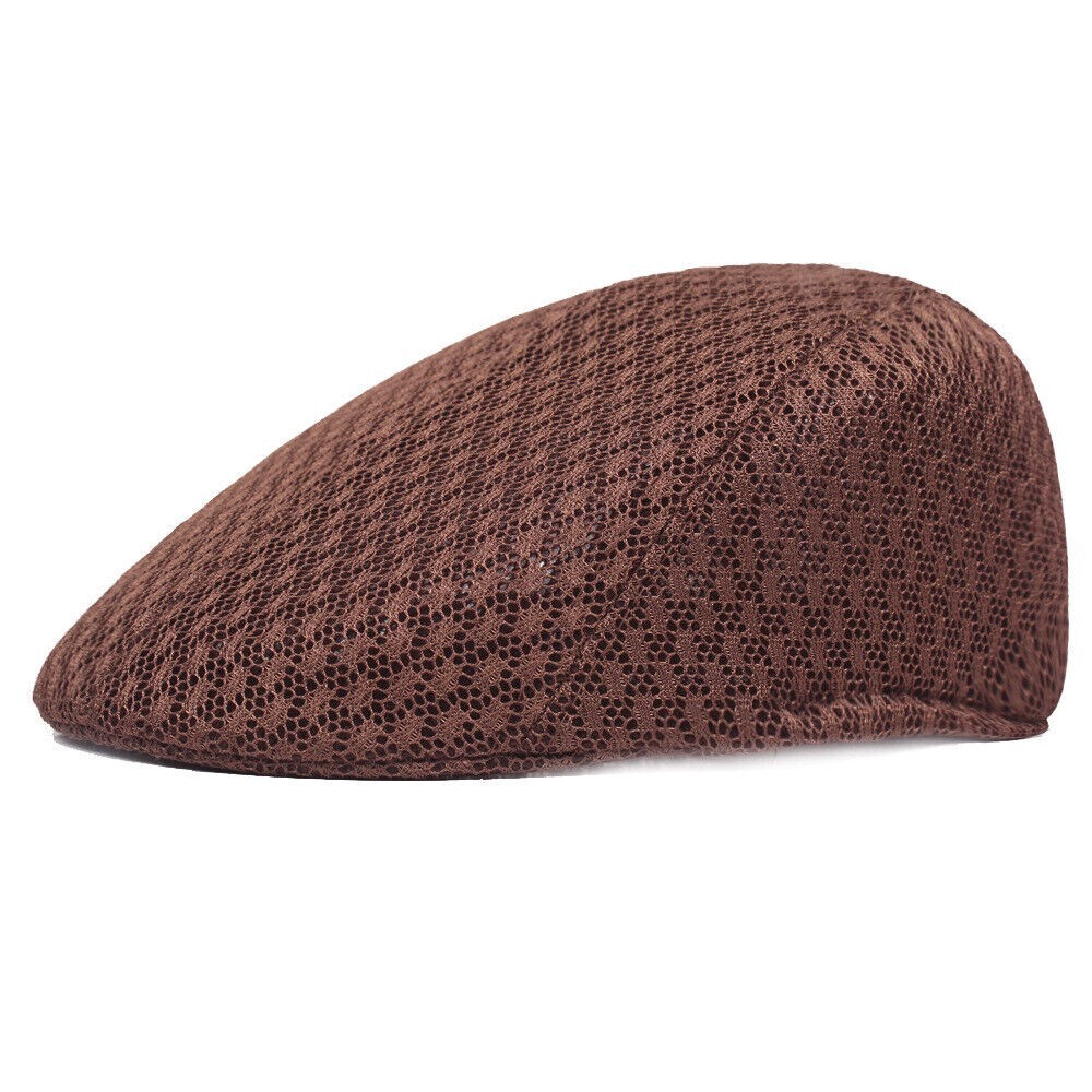 Summer Mesh Plain Newsboy Gatsby Cap Ivy Hat Golf Driver Mens Flat Cabbie Hats