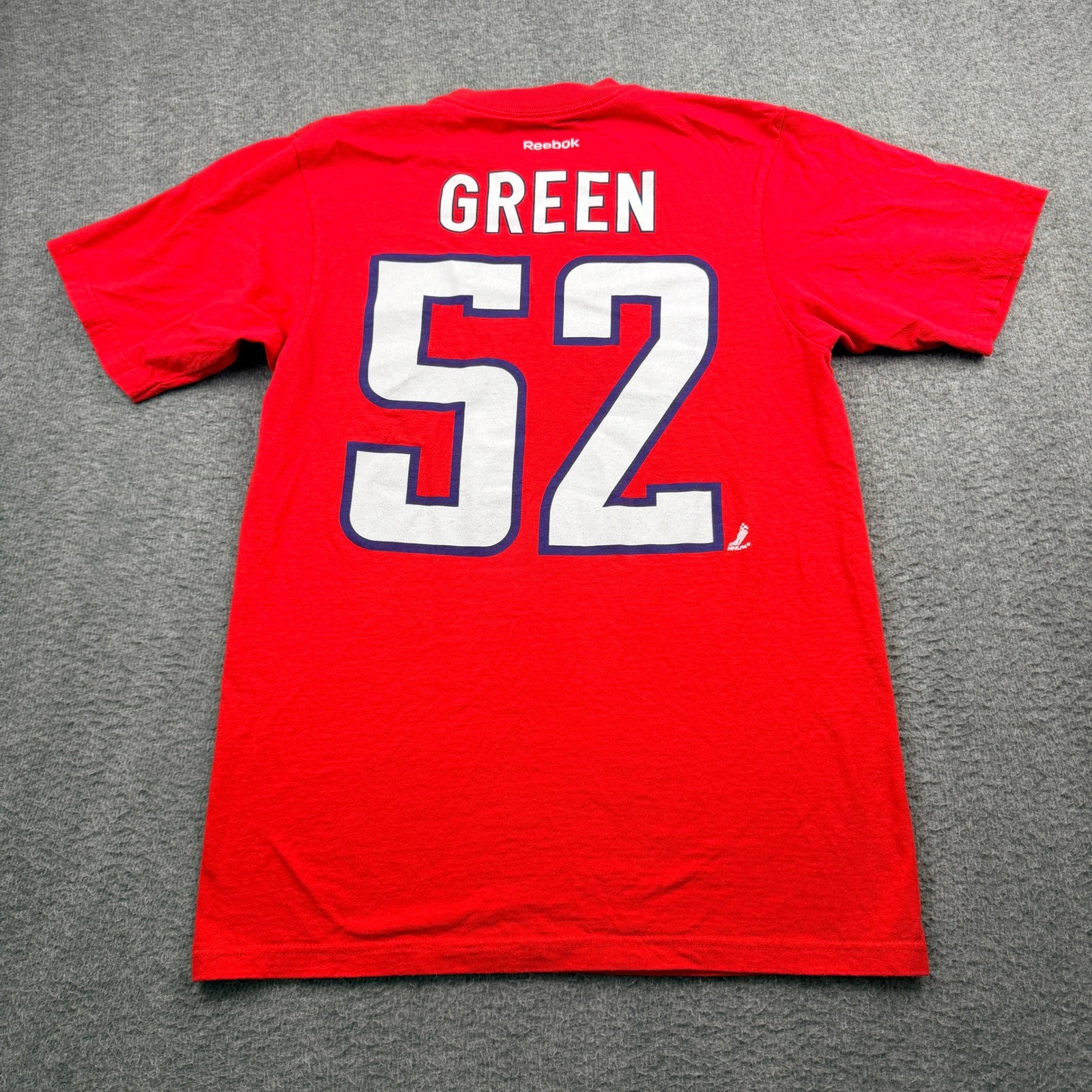 Reebok Washington Capitals Mike Green 52 NHL T-Shirt Men’s Medium Red Hockey Tee