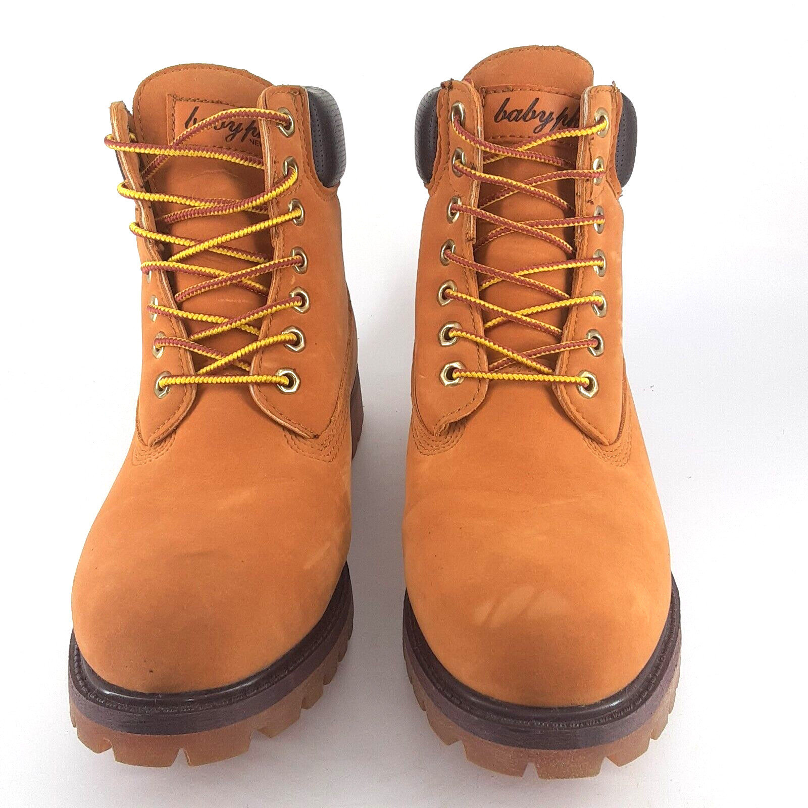 Vintage Baby Phat Nubuck Wheat Synthetic Leather Construction Boots 9 RARE NWOB