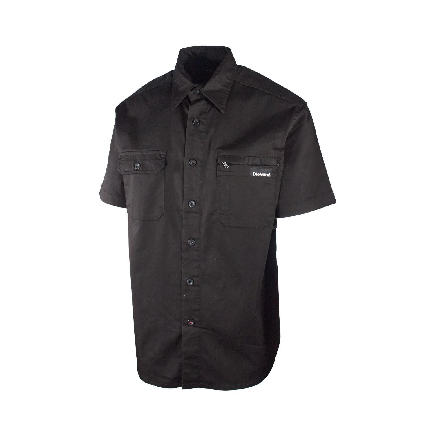 DieHard Men’s Shirt Work Twill Resists Short Sleeve Black, Navy, Grey