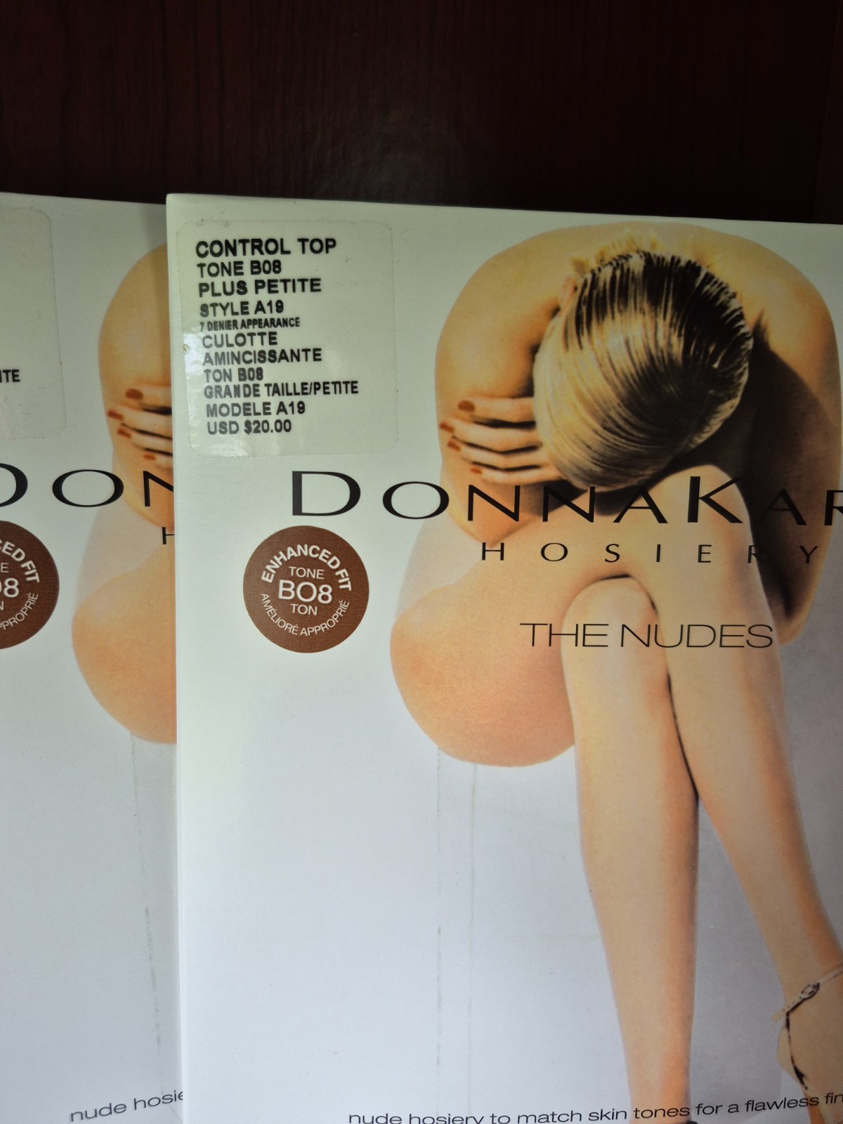 3 – Donna Karan “The Nudes”, Plus Petite, B08 Brown, 7 Denier, A19, Control Top!