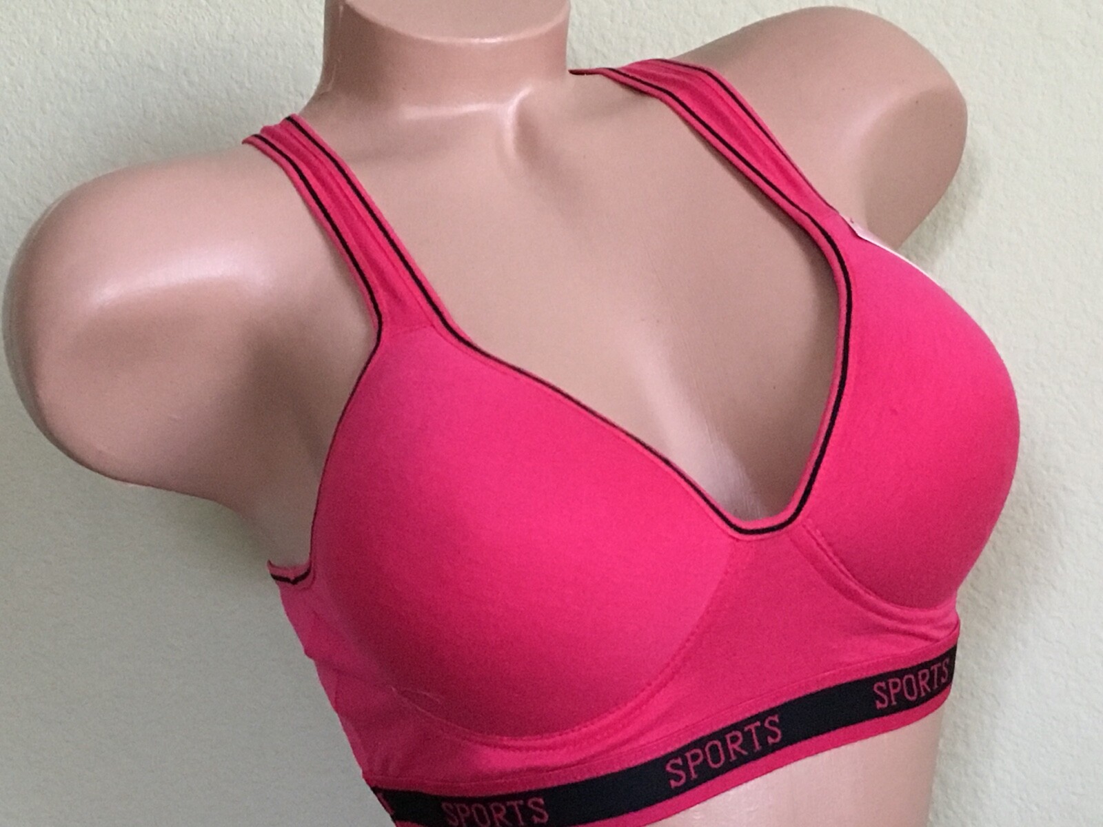 3- 6 Women’s Sports Bras Yoga Racer Back Molded Cup Bra 6648 High impact workout