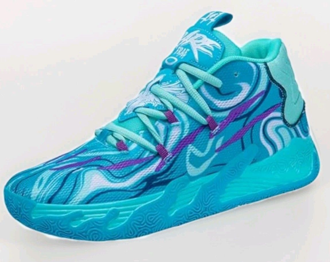 MENS SIZE 9 LACE UP MID TOP HIGH QUALITY🌟BASKETBALL🏀SHOES TURQUOISE & PURPLE
