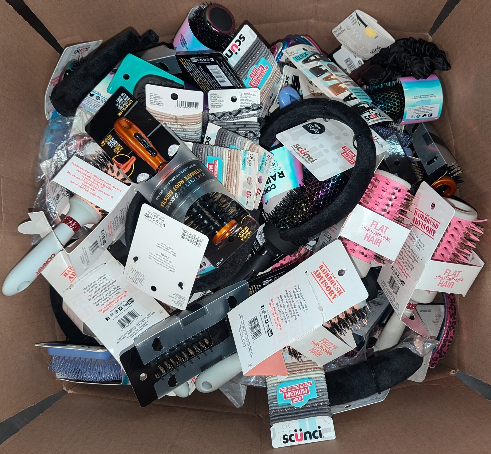 375CT ASSORTED NAME BRAND HAIR ACCESSORIES HAIR BRUSHES INCLUDED SEE DESCRIPTION