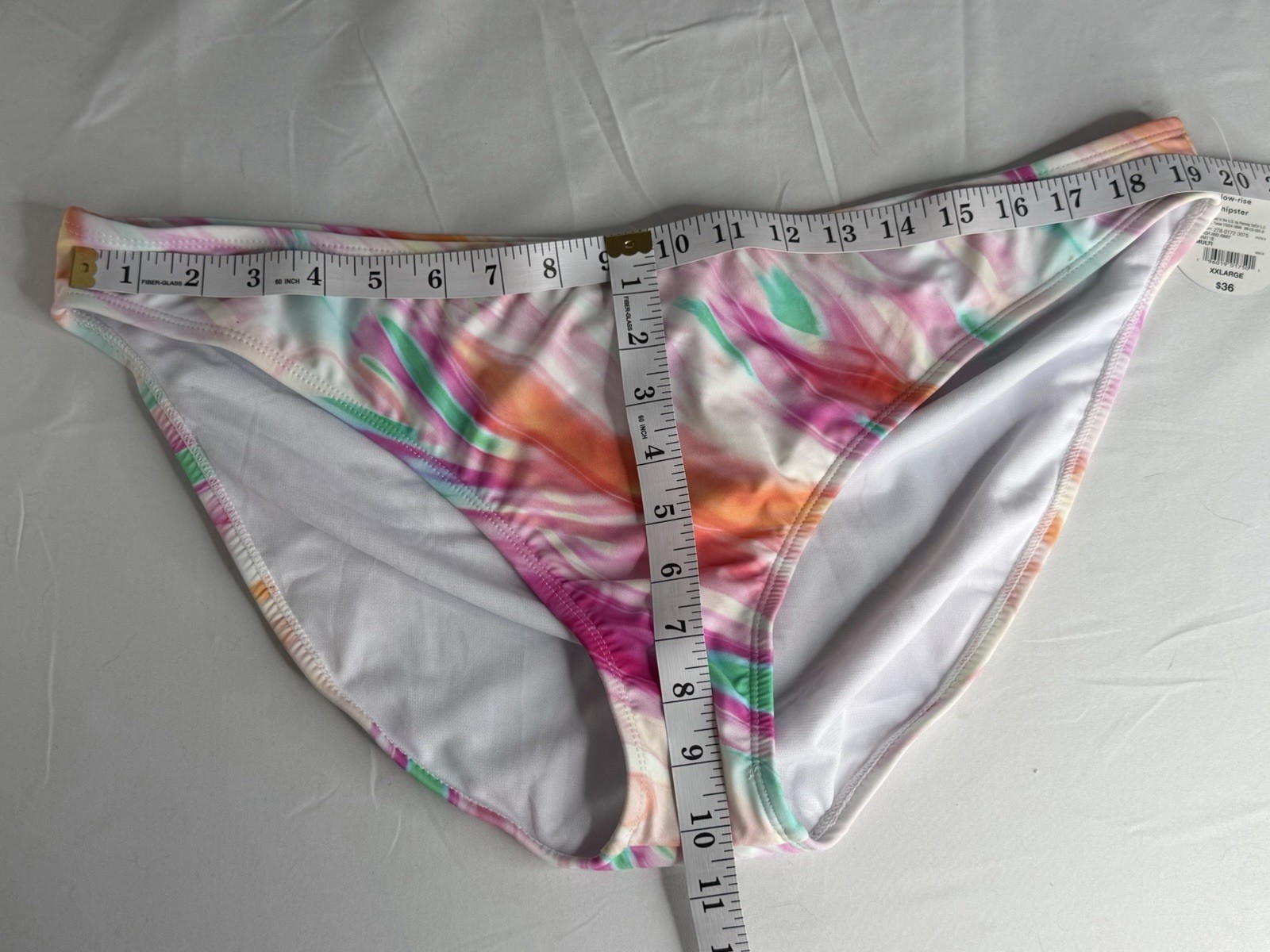 Decree Bikini Swim Bottoms Low Rise Hipster Abstract Swirl Print Size XXL NWT