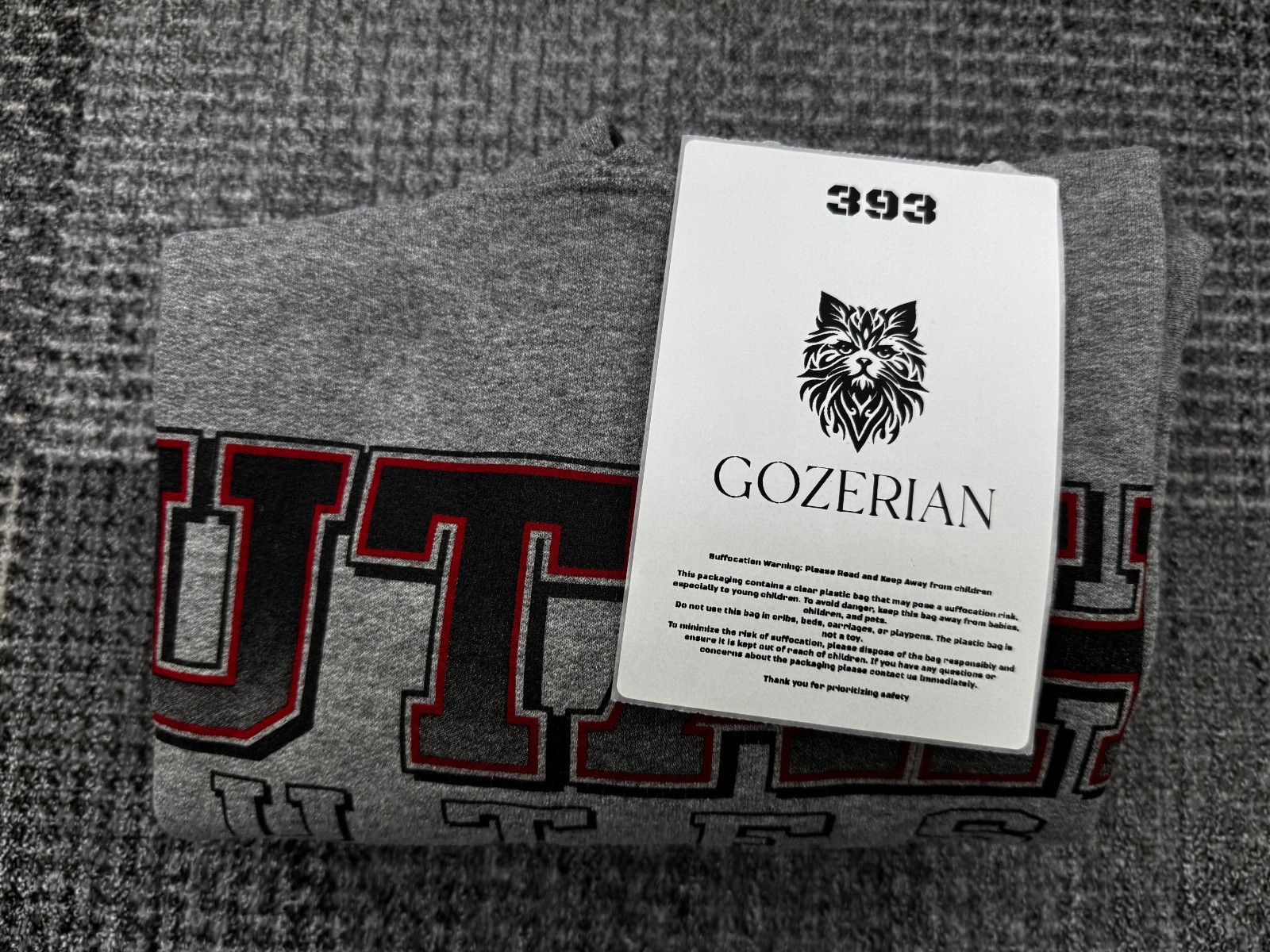 Utah Utes Graphic Grey Unisex- Large Hoodie Cotton Blend Machine Washable