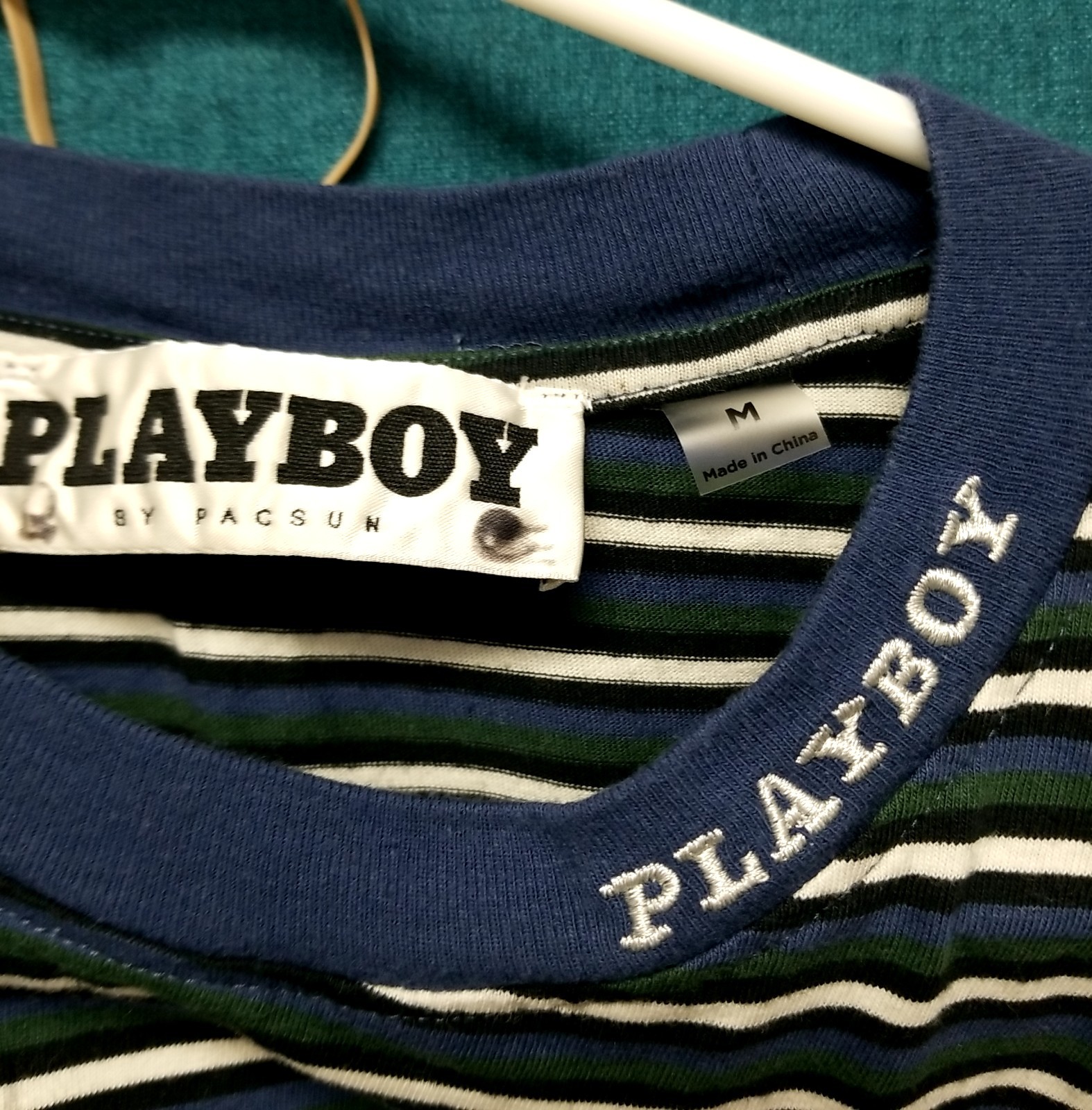 Playboy X PacSun Striped T-Shirt w Bunny Embroidery Men’s Size M