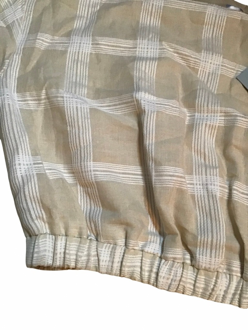 Antonio Melani Plaid Crop Top M Beige White