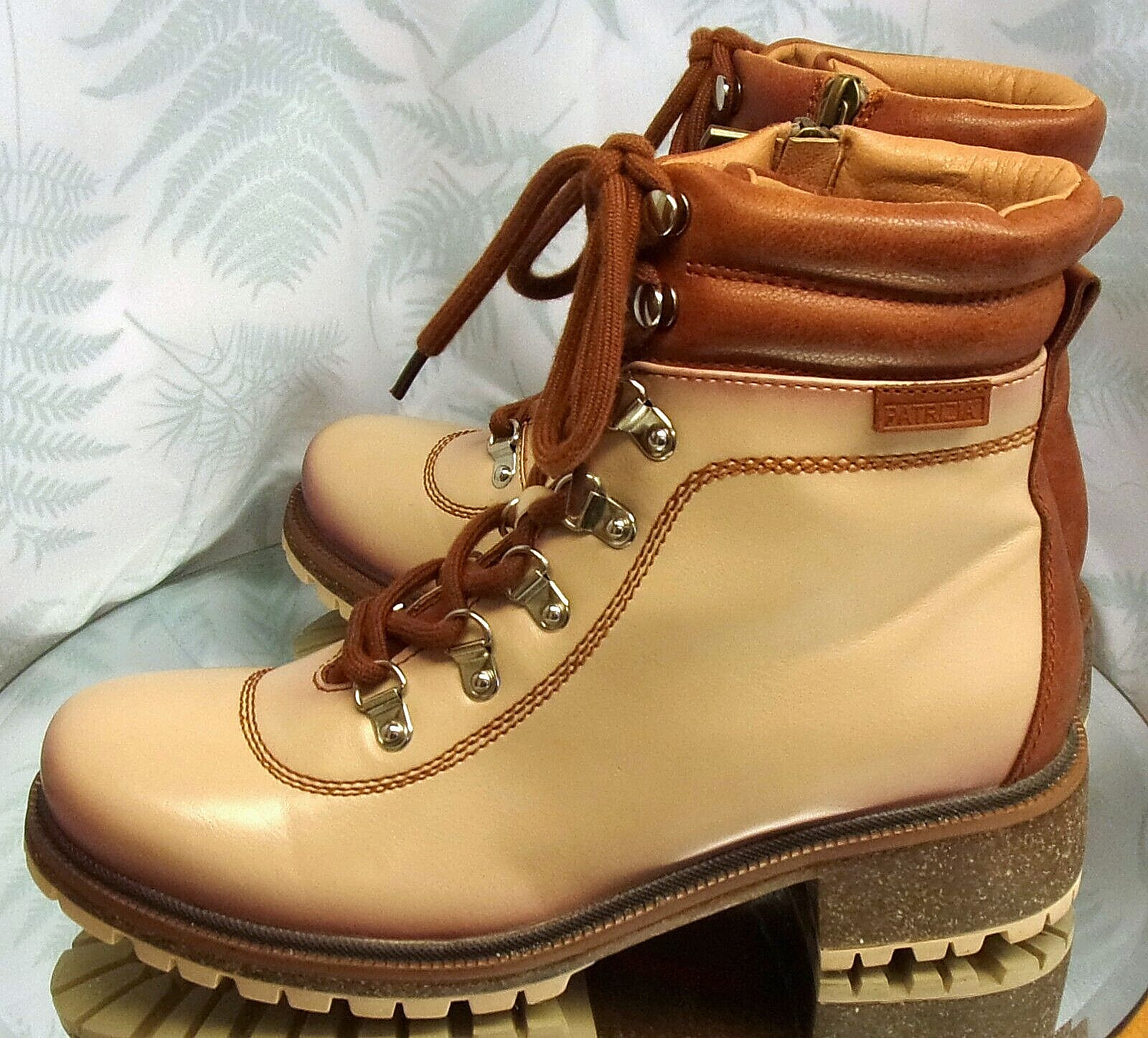 PATRIZIA EXPEDITION PINK BROWN ANKLE BOOTIES FASHION SHOES WOMENS SZ 8.5 EU 39