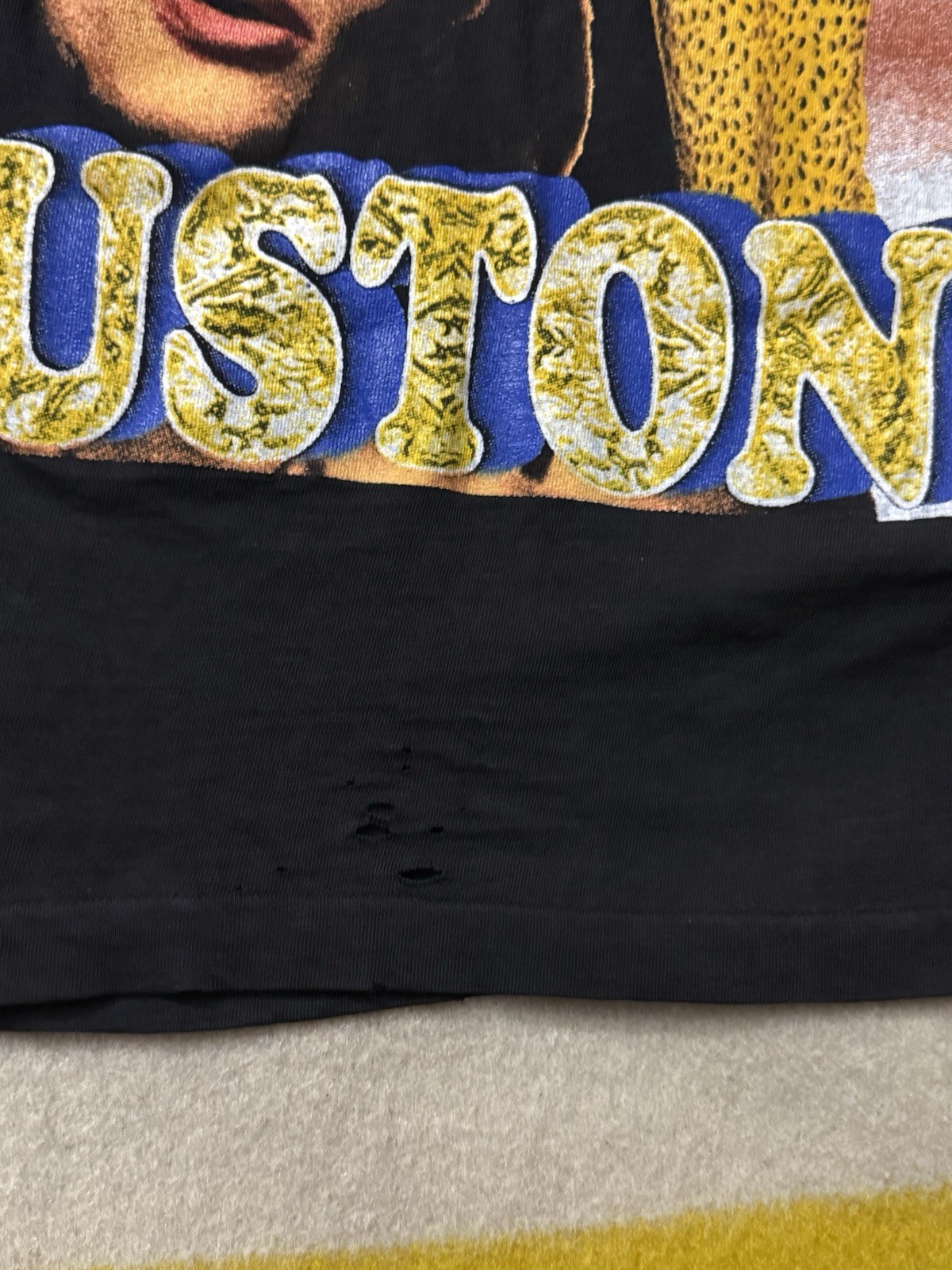 Dry Rot Vintage 90s Whitney Houston Rap Tee Not Wearable For Display Sold As Is