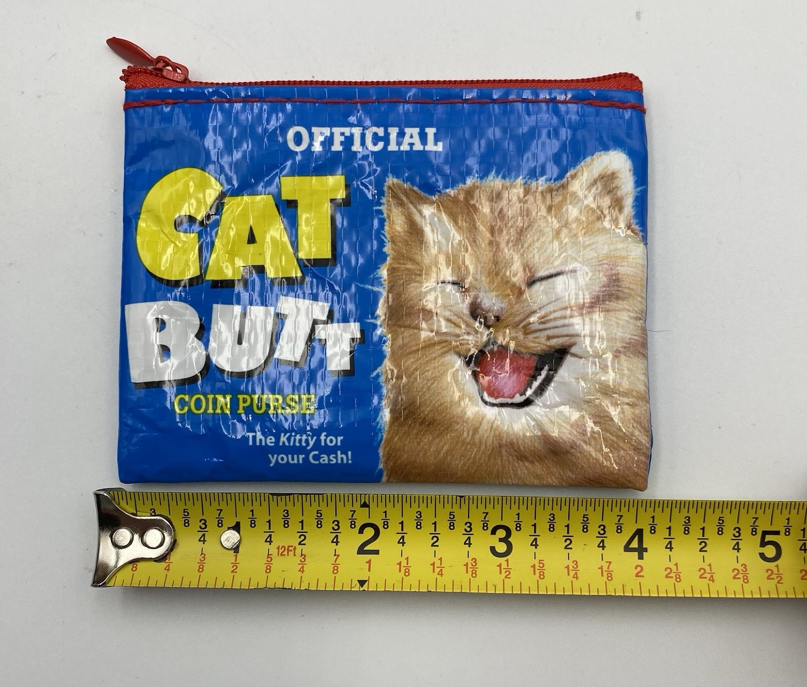 Blue Q Cat Butt Coin Pouch Recycled Eco Friendly Retro Travel Wallet Novelty