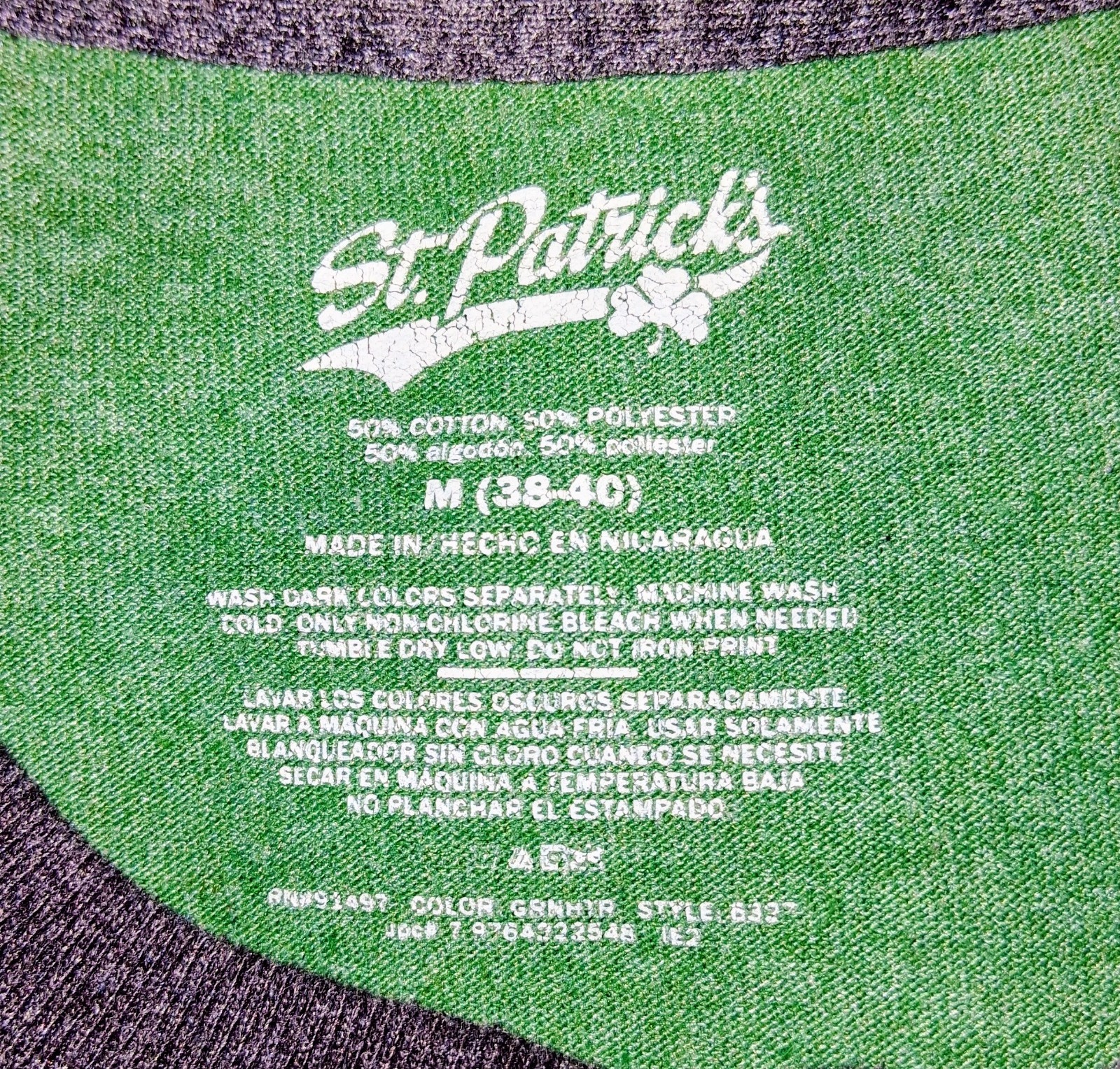 Mens St. Patrick’s Brand 2010 Shamrock Size Medium (38-40) Green Graphic T-Shirt
