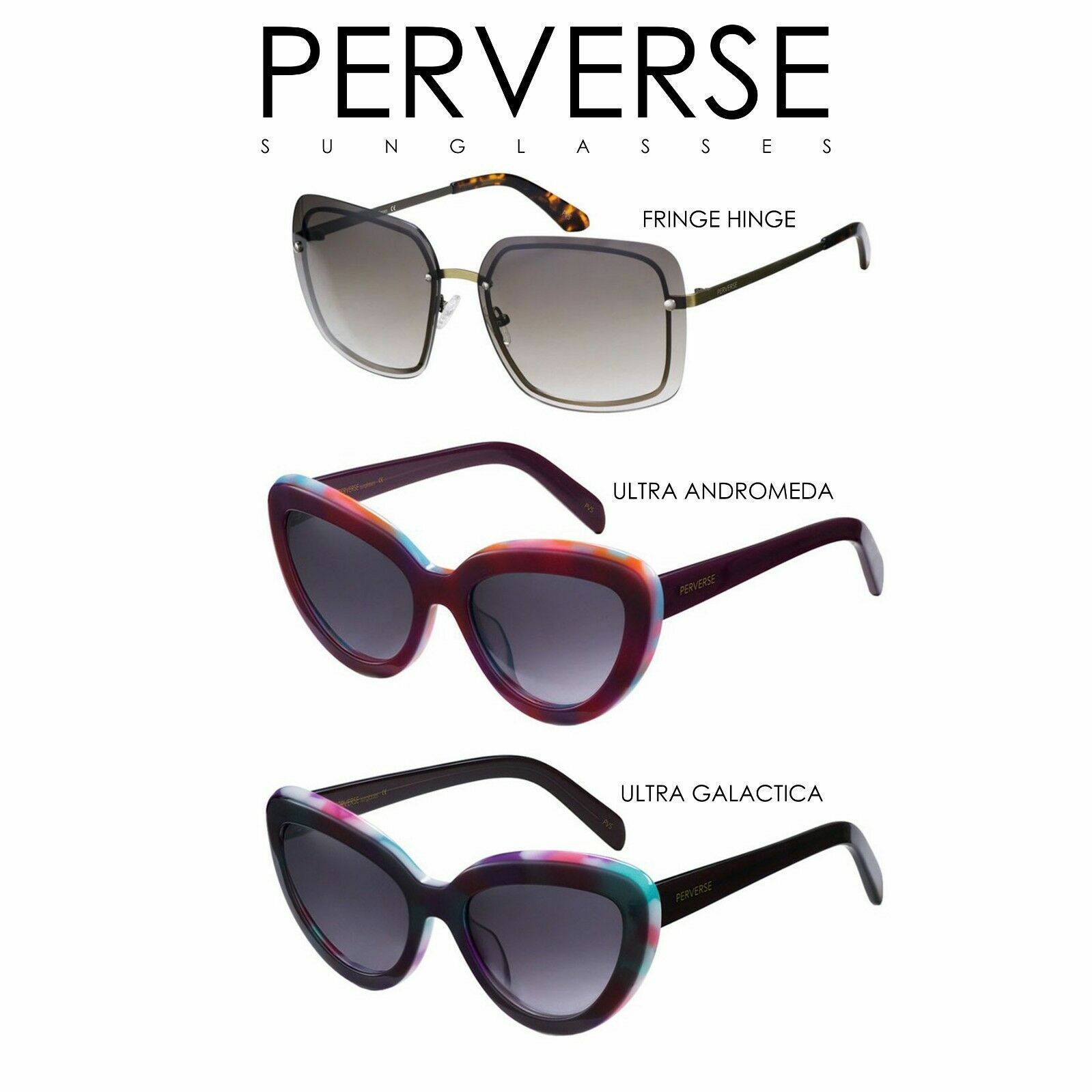 Brand New Women’s Stylish Sunglasses by PERVERSE Cute Style Shades UV400