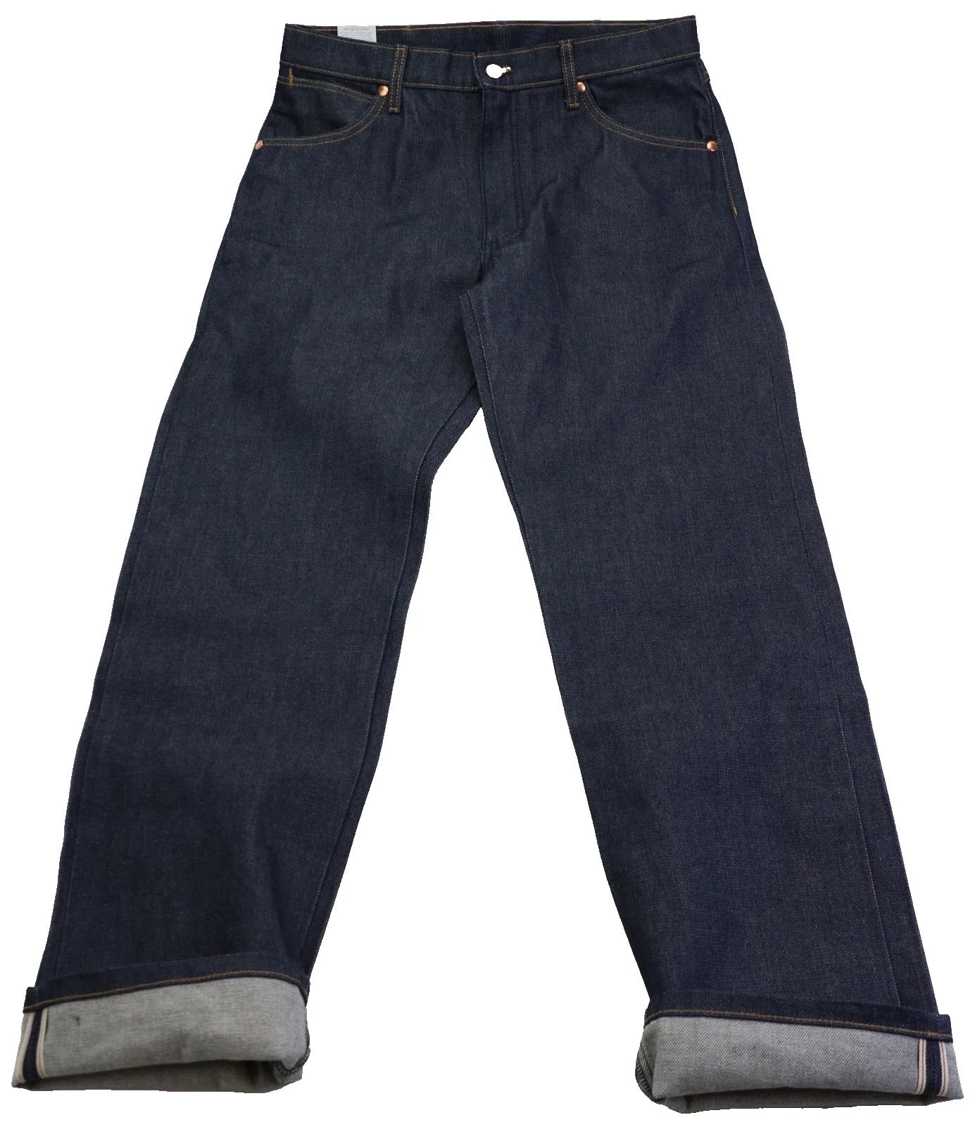 Wrangler 13MWZ Men’s Jeans 100% Cotton Selvedge Denim Broken Twill Dark Indigo