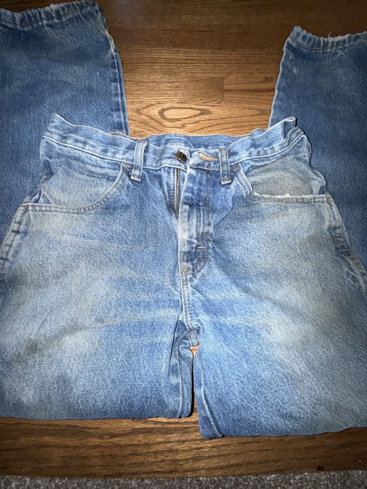 Vintage Rustler Jeans 29×30 100% Cotton Straight Leg Faded Workwear Denim