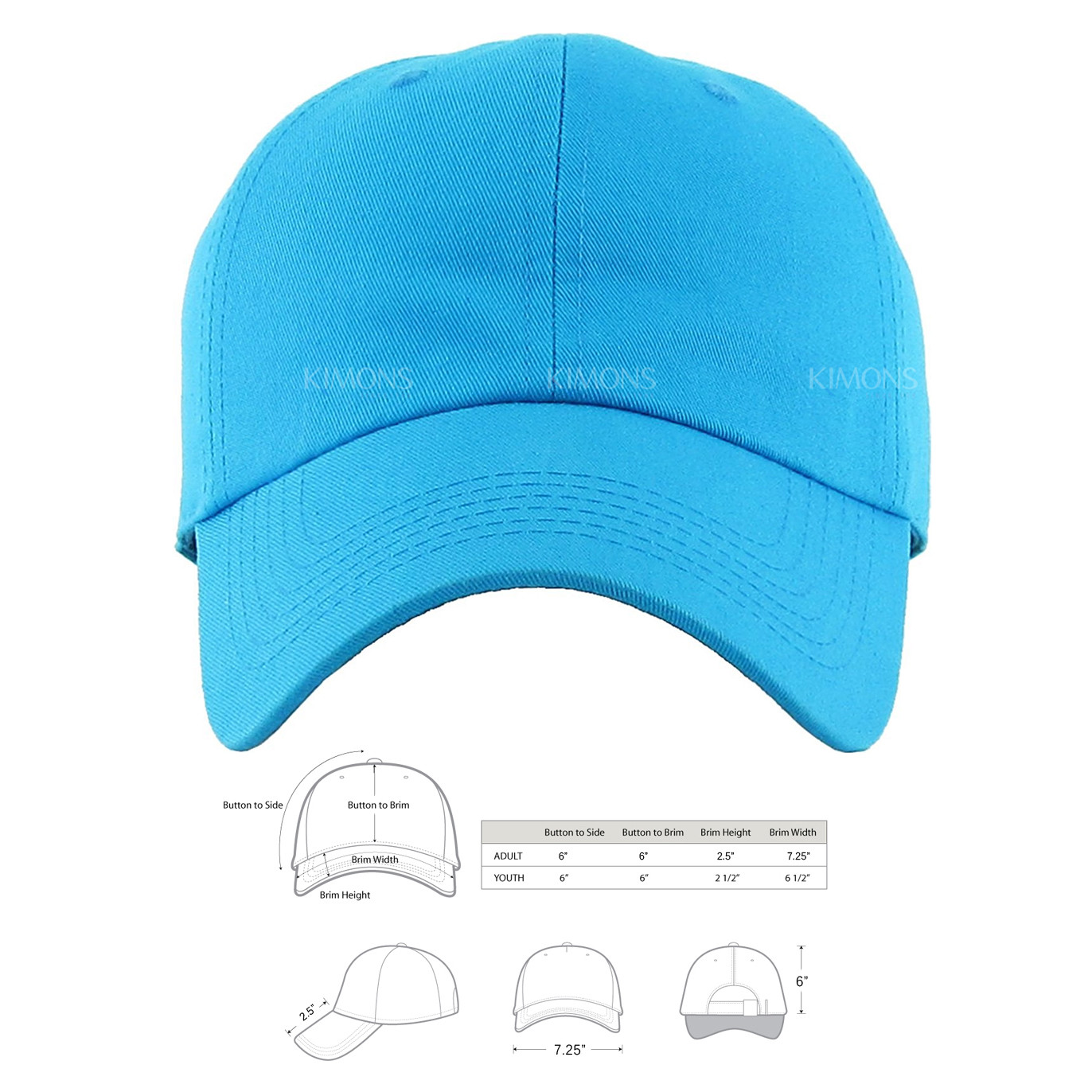 Cotton Baseball Cap Ball Dad Hat Adjustable Plain Solid Washed Men Washed PC