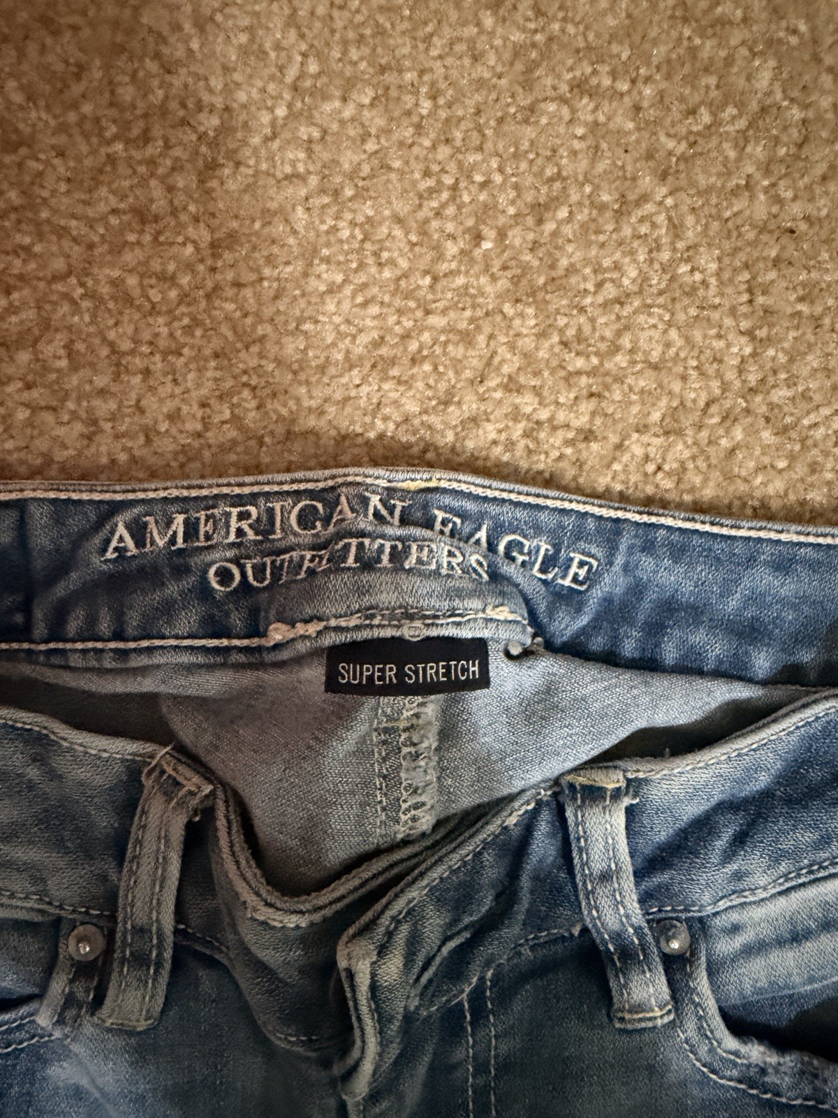 American Eagle Womens Jegging Ankle Highly Ripped Acid Wash Light Jeans Size 00