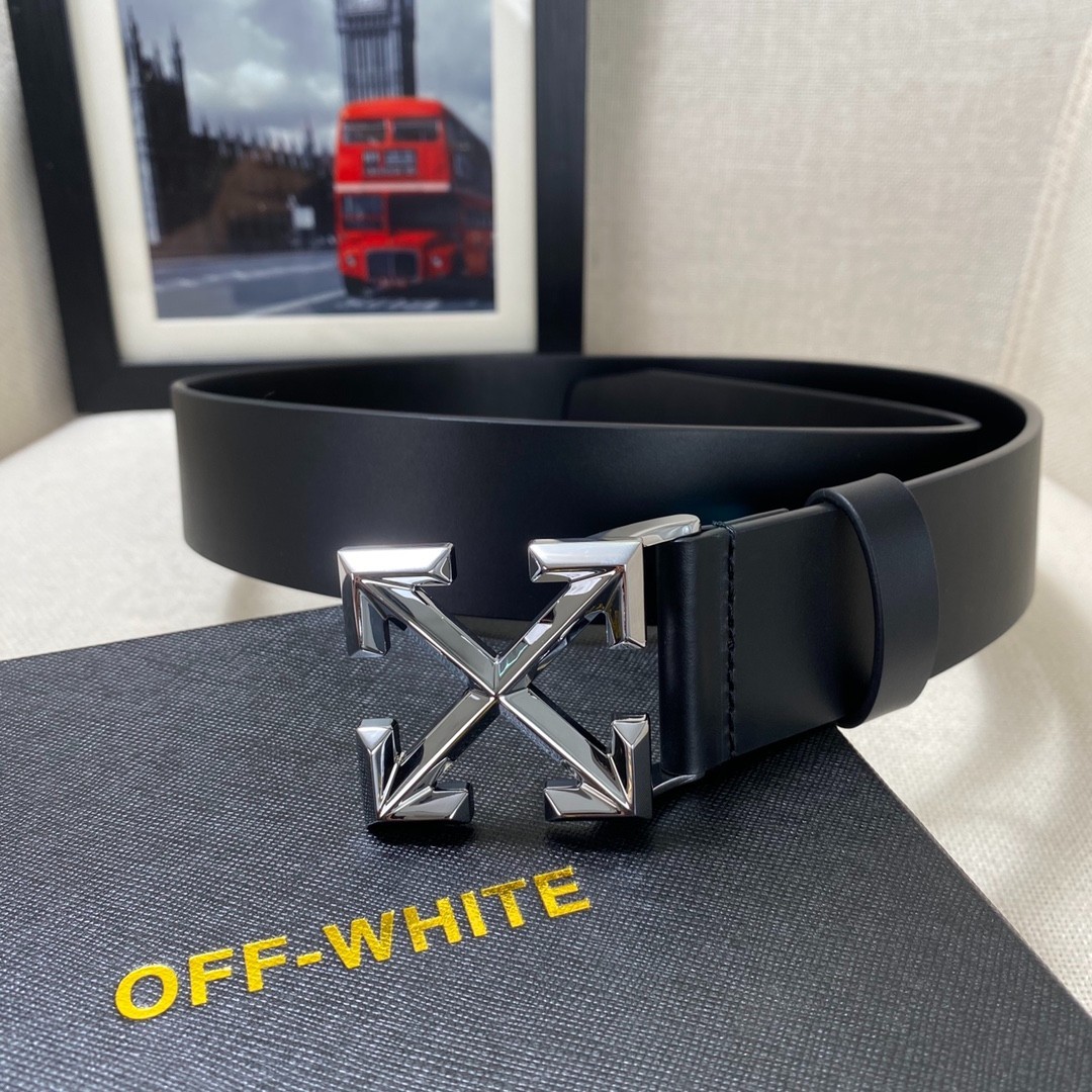 OFF WHITE Belt Men’s width 3.8cm/1.5inch Leather authentic