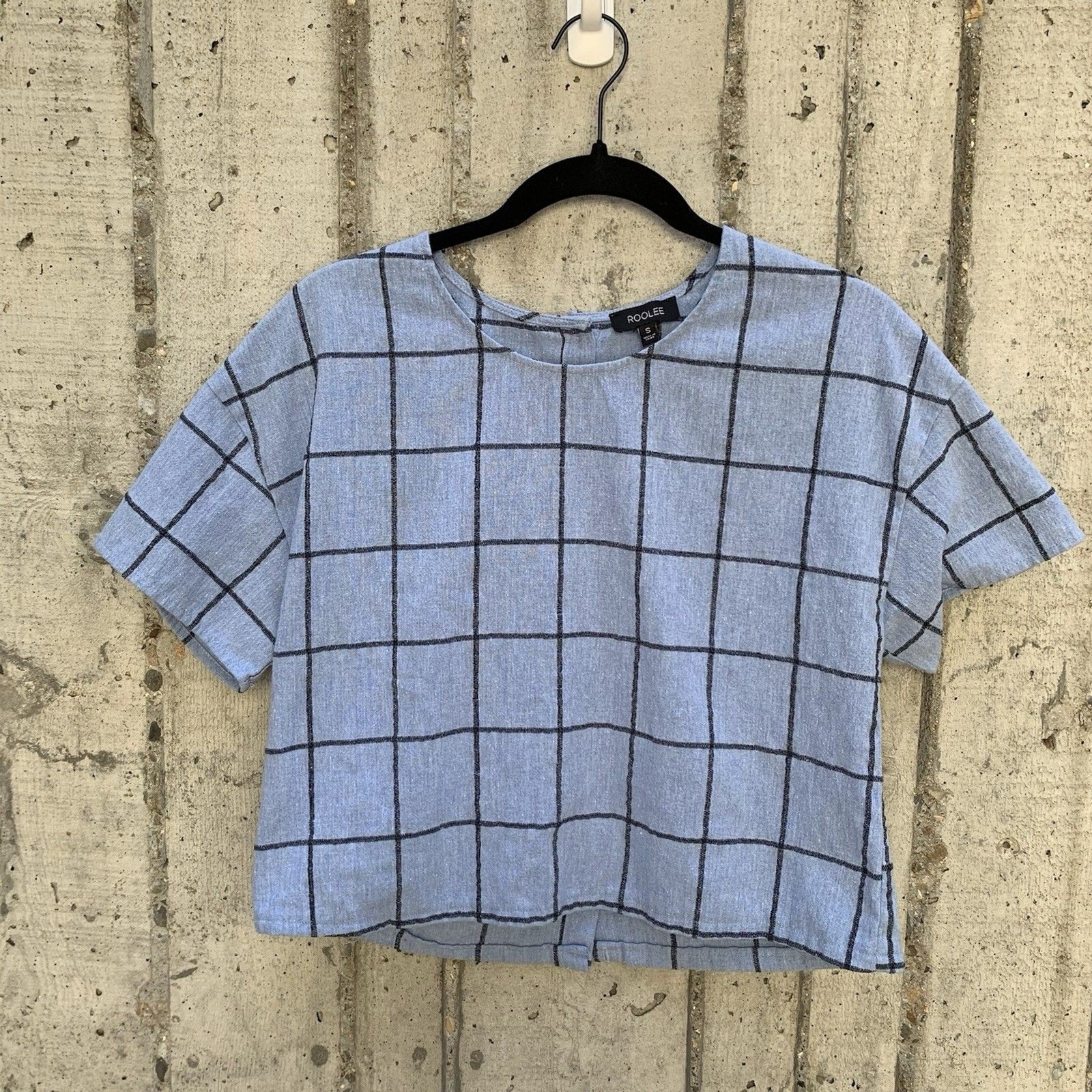 Plaid Boxy Crop Top Contemporary Minimalist Scandinavian Coastal Academia Preppy