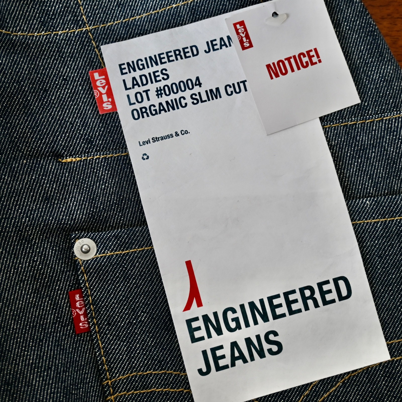 DEADSTOCK, 2000s Levi’s ENGINEERED JEANS “ORGANIC SLIM CUT”, made in Japan, 29
