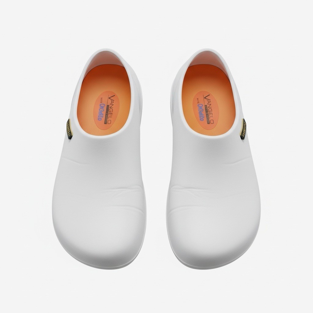 VANGELO SLIP RESISTANT WITH ORTHOLITE PROFESSIONAL CLOGS UNISEX WHITE SIZE W8-M6