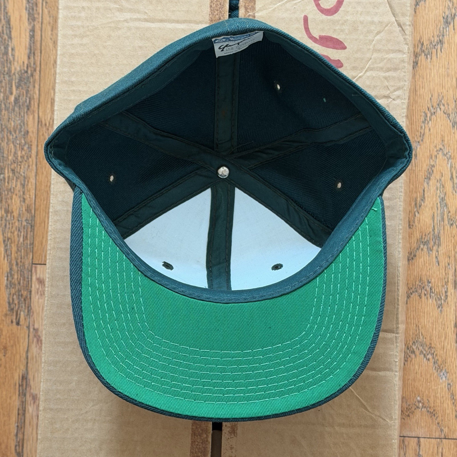 NWOT Vintage 80s 90s Solid Blank Dark Green Youngan Fitted Hat Wool Blend $25 ea