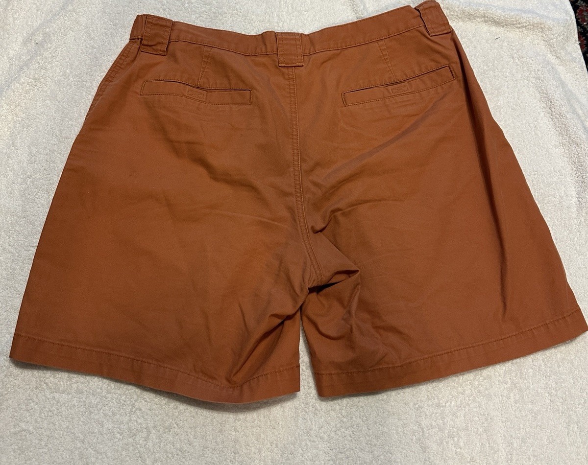 Savane Men’s Brown Solid Cargo Shorts Flat Front Cargo Pockets Regular Fit
