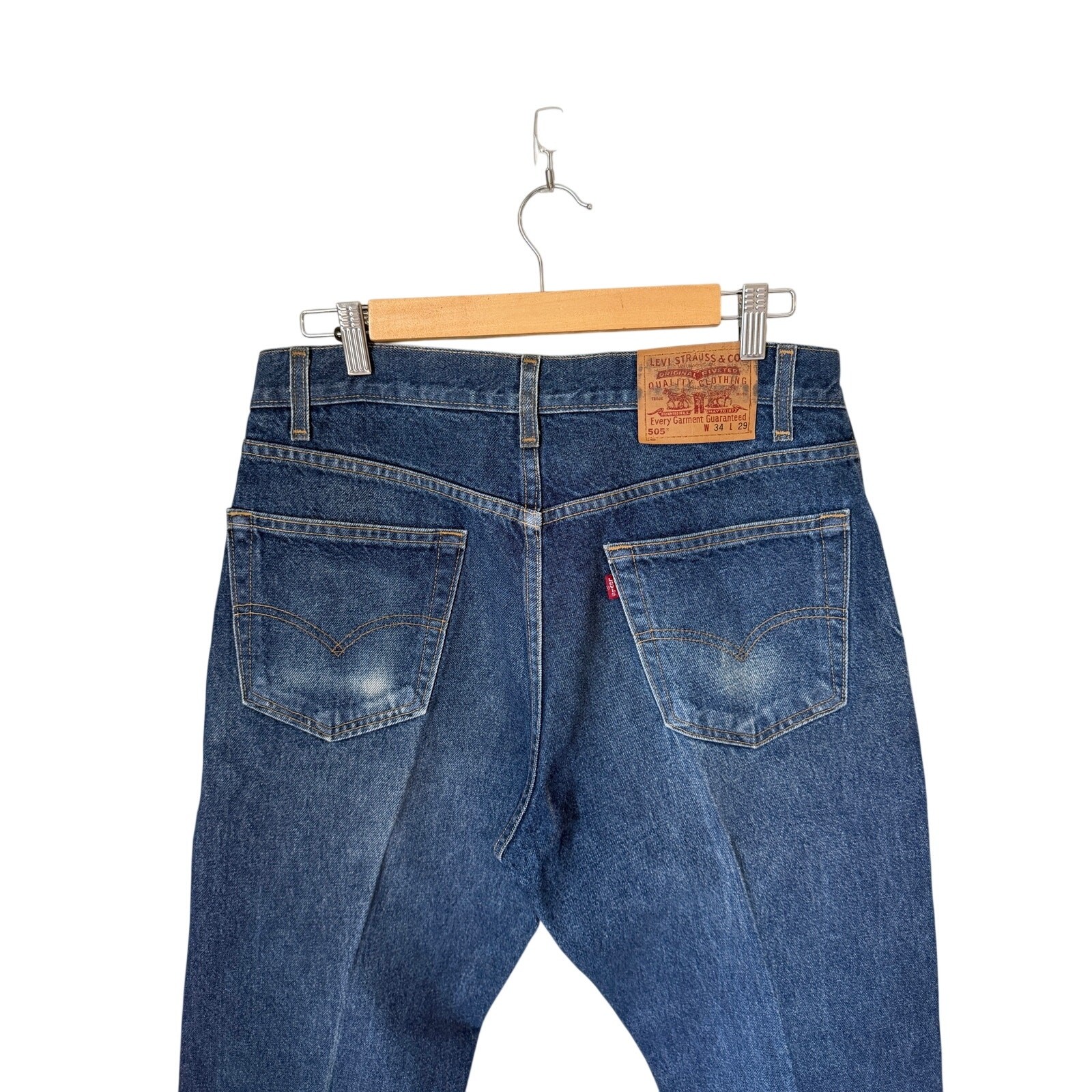 Levi’s 505 Regular Fit Jeans Men’s 33×29 Blue Medium Wash Straight Leg Denim