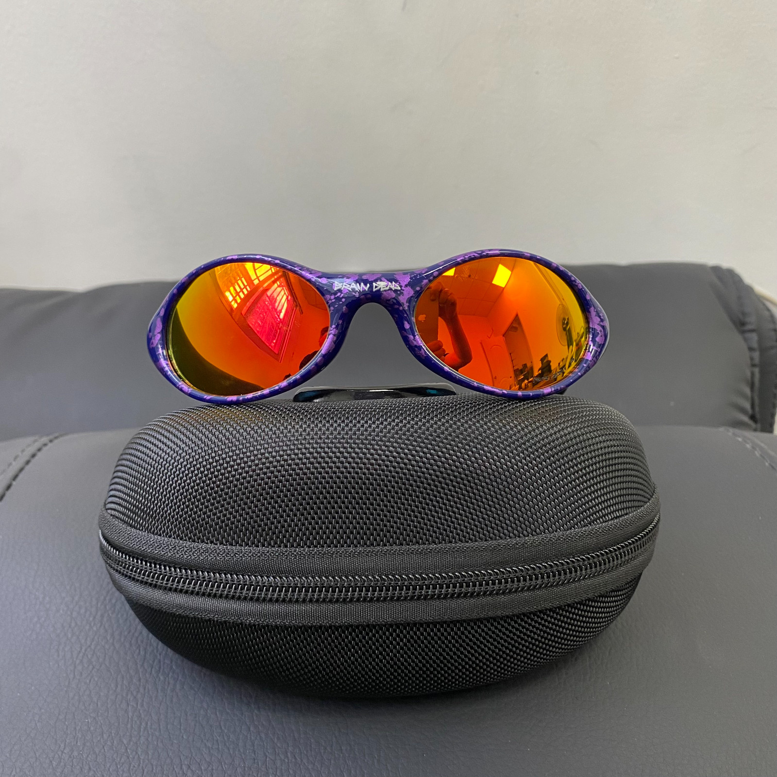 Vintage Oakley Eye Jacket X Brain dead Purple Drip Sunglasses Hype Y2K GORPCORE