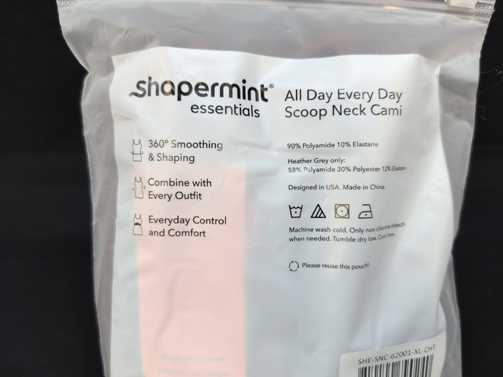 Shapermint Essential Scoop Neck Cami XL Chocolate Brown SHE-SNC-62001