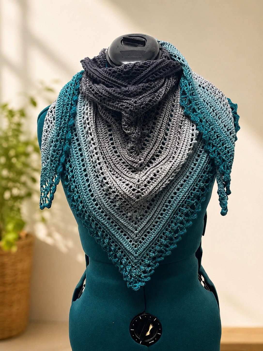 Handmade Crocheted Summer Shawl Wrap Boho Hippie Festival Beach Coverup