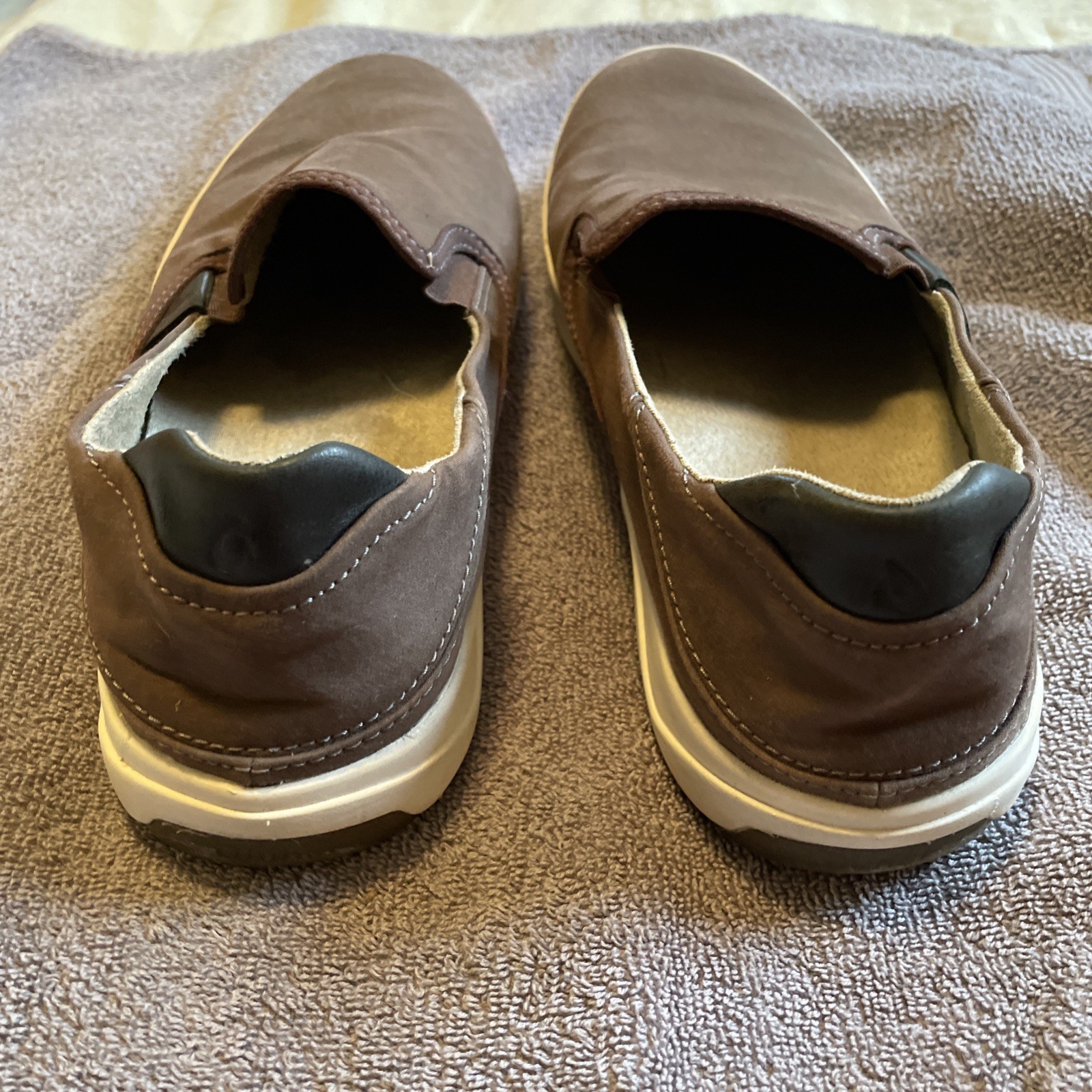 Olukai Sasa Lae’Ahi Men’s 11 Slip On Shoes Brown Loafers