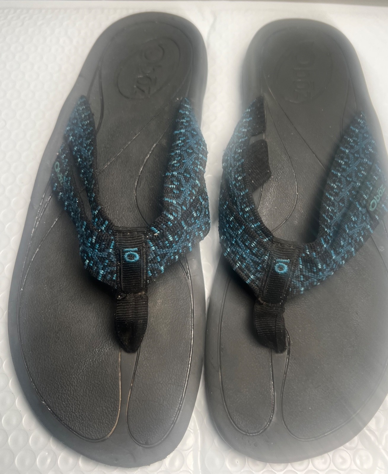 Women’s Oboz Selway Sandals in Blue & Black Pattern, Size 10