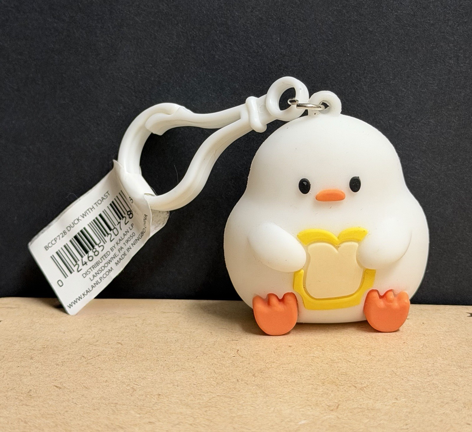 Adorable Duck W/Toast Bag, Backpack, Purse Clip Charm New With Tags.