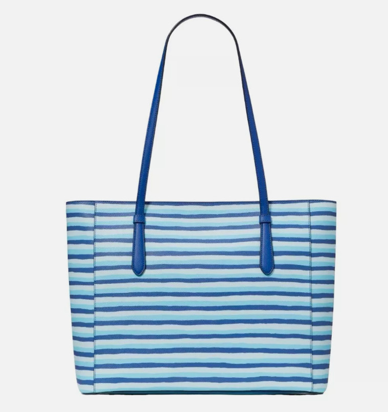 Kate Spade Schuyler Wave Stripe Fish Medium Tote In Blue Multi