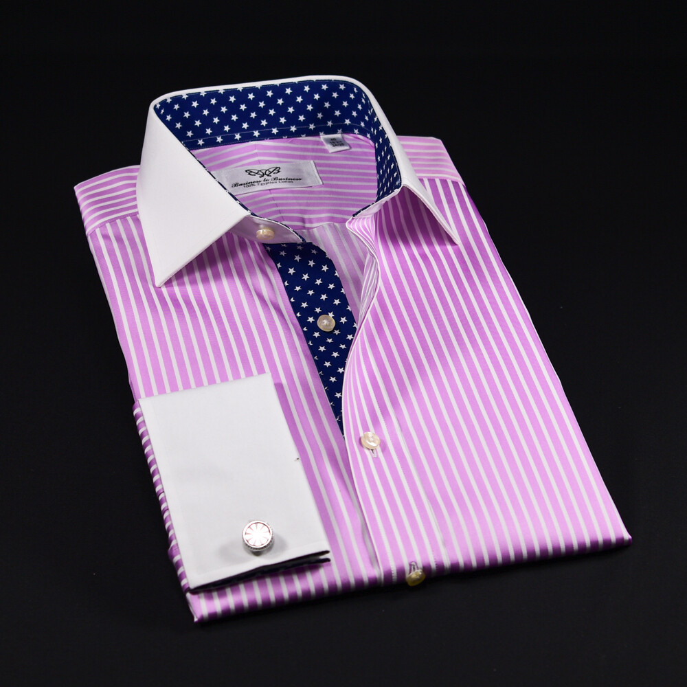 Pink Winchester Stripe Unique Designed Stars Inner Lining Business Shirt Smart