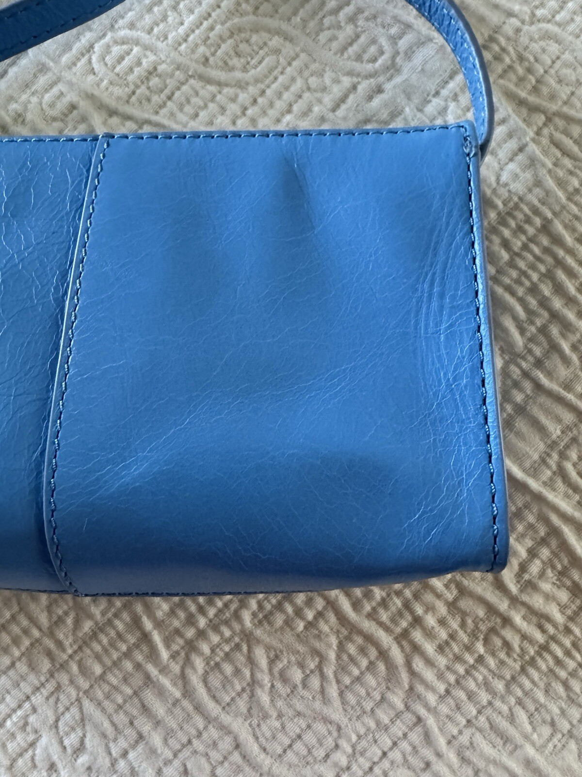 HOBO Jewel Small Leather Crossbody Bag in Tranquil Blue CLEAN