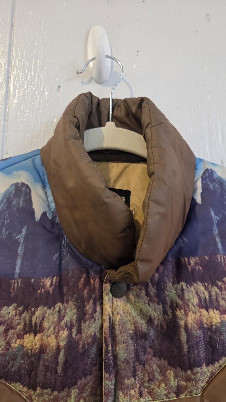 Vtg Sears Western Wear Puffer Vest Large Mountain Desert Cowboy Ranch USA Made