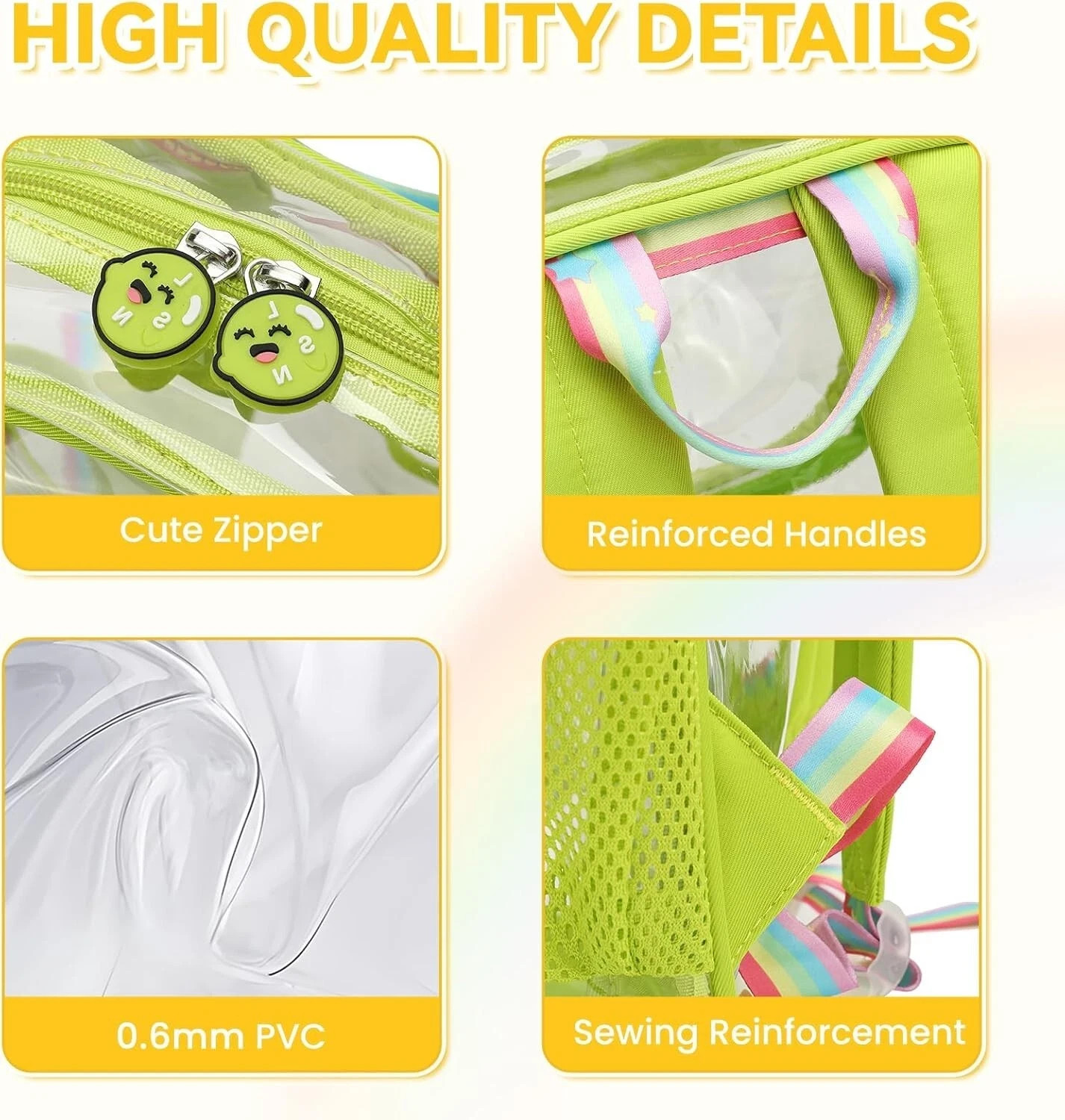 Clear Backpack Heavy Duty Transparent Backpacks Stadium Approved Women Men Kids