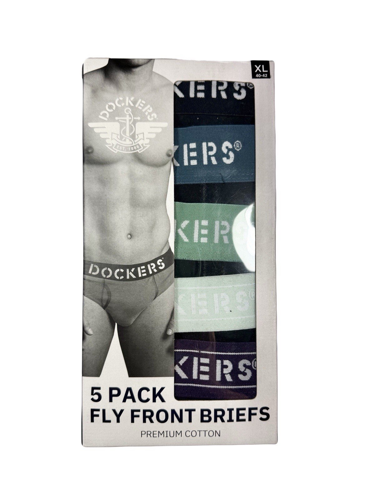 NWT Dockers. Men’s 5 Pack. Premium Cotton Fly Front Briefs. Black. MSRP $38.00