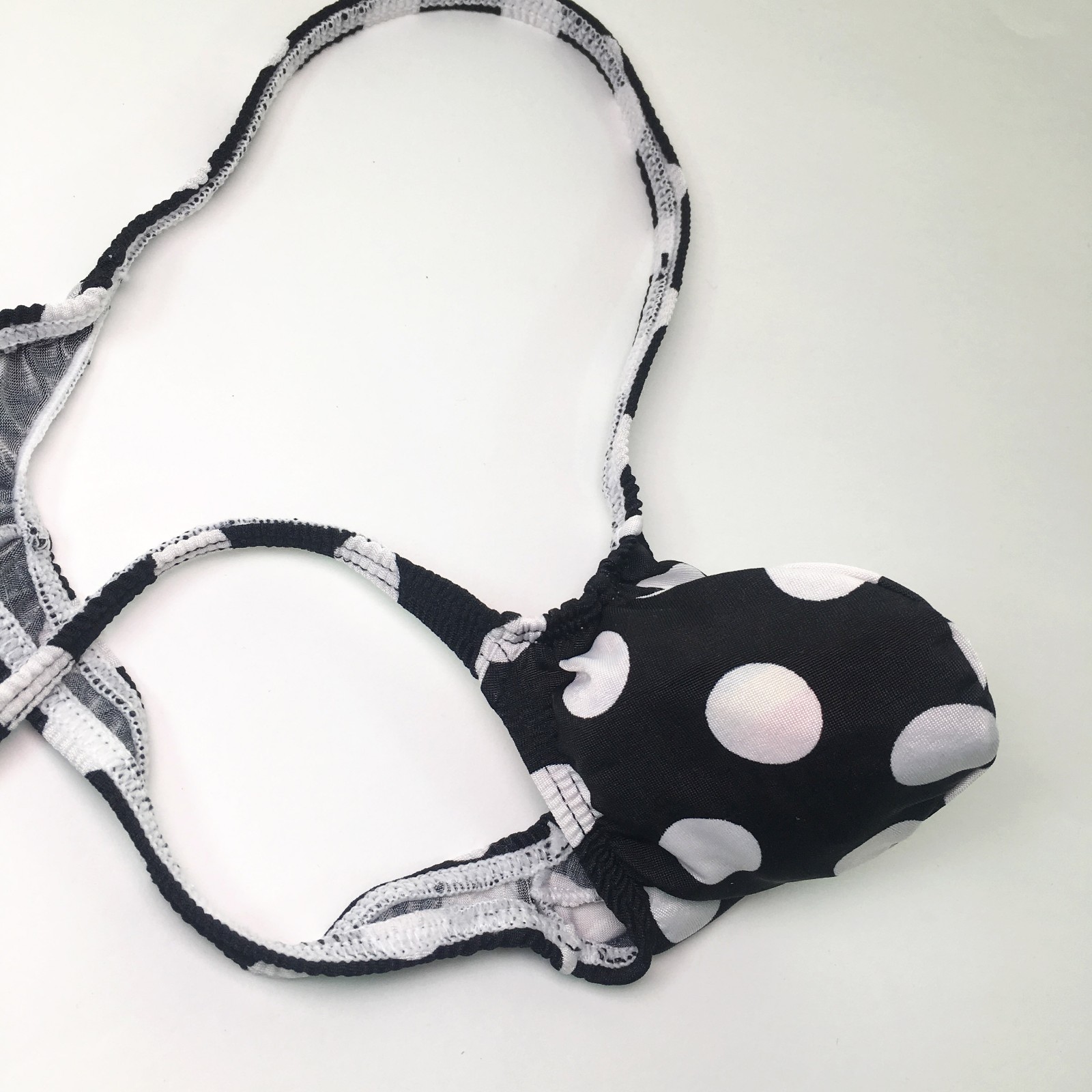 K403 DS String Thong Grape Smugglers Contoured Pouch Jersey Black/white Dots