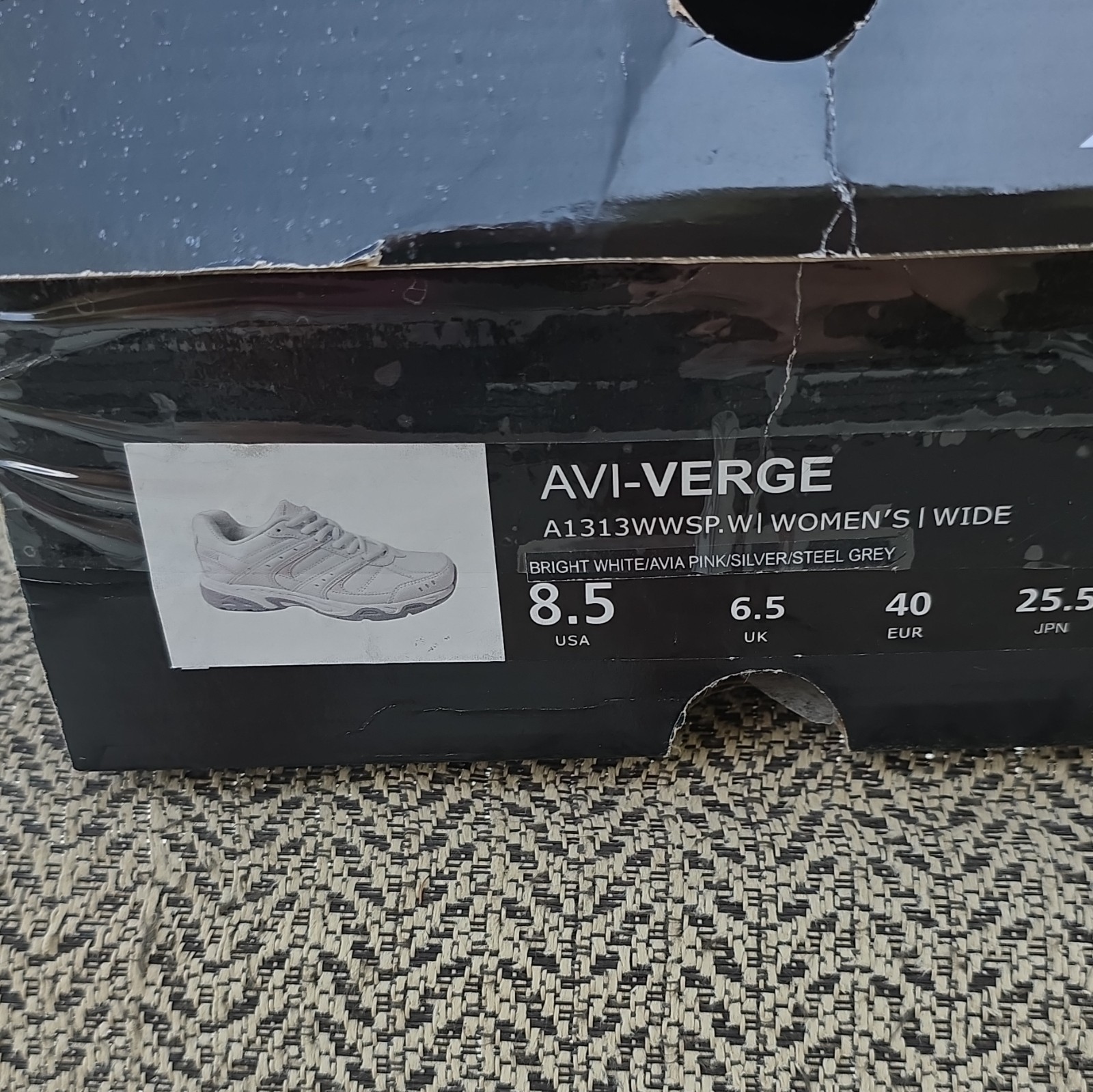Avia Avi-Verge Women’s Wide Lace-Up Cushioned Mesh Walking Sneakers White/Pink
