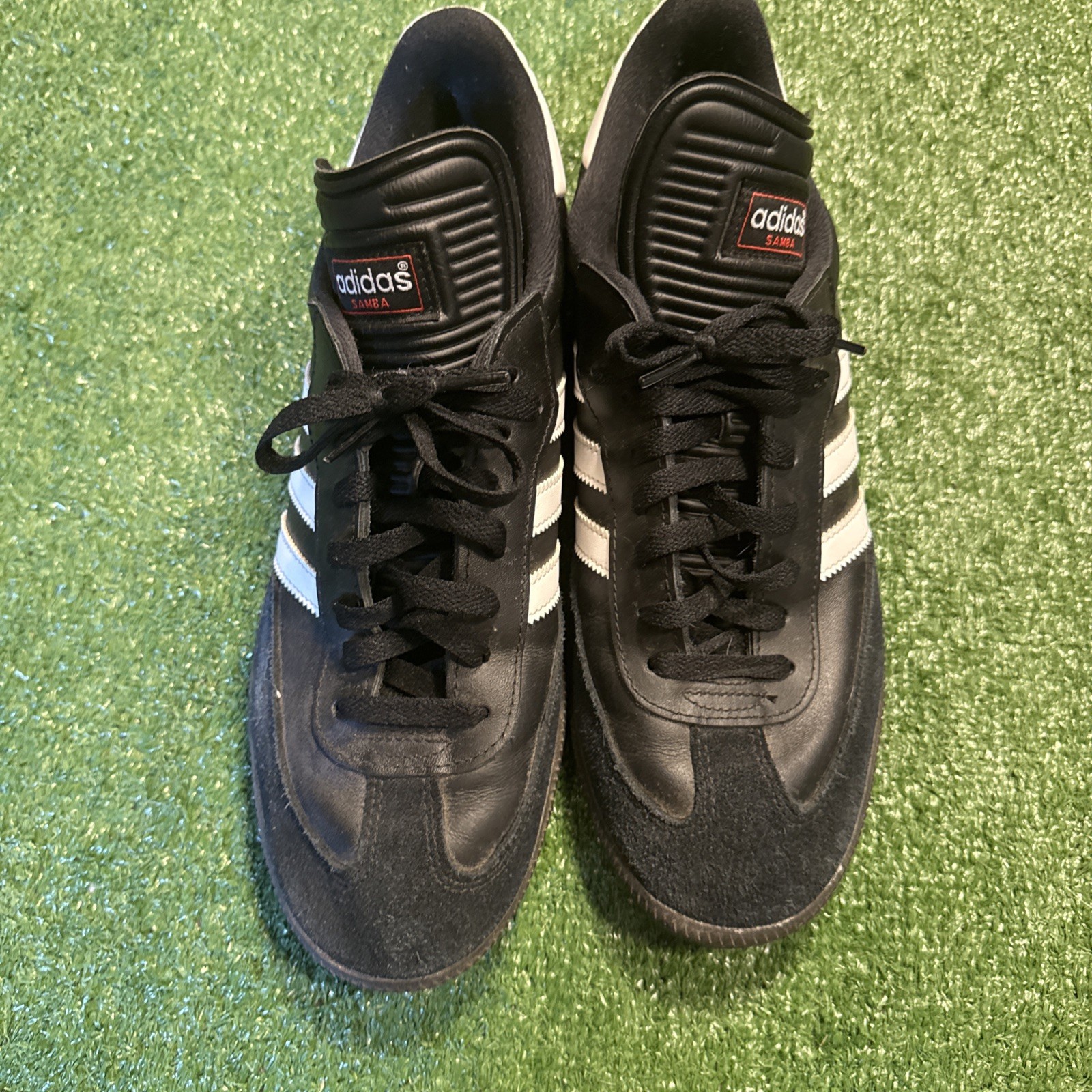 Adidas Samba Shoes Mens Size 10.5 Black Leather Indoor Soccer Sneakers 034563