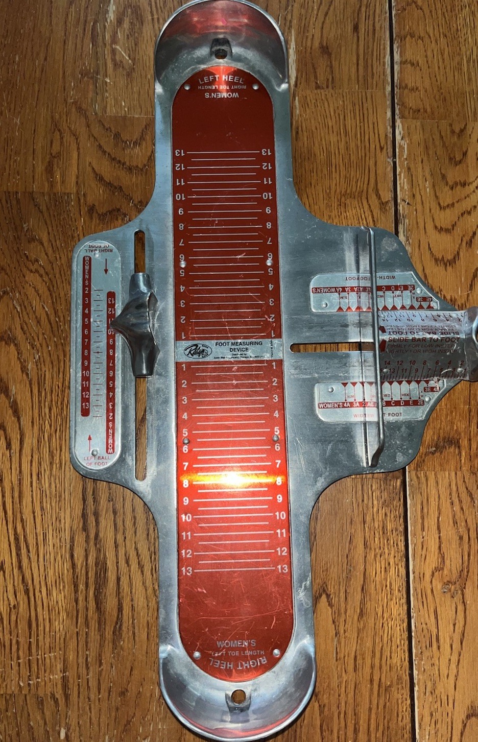 Ralyn Foot Measuring Device Women’s Right & Left Foot Length & Width Metal