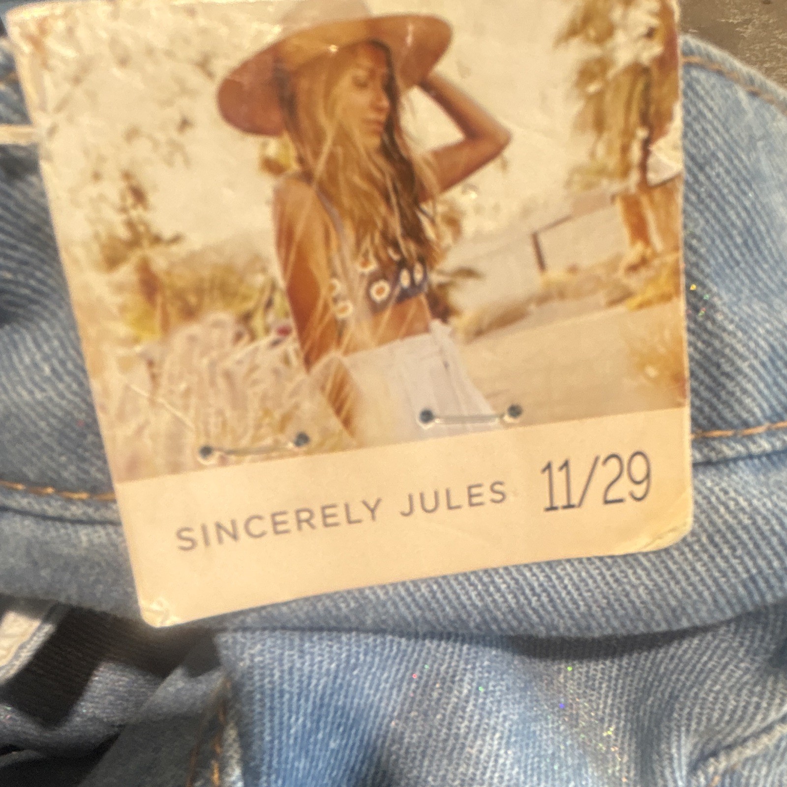Sincerely Jules Women’s Wide-Leg Blue Denim Jeans Medium Wash 5-Pocket NWT