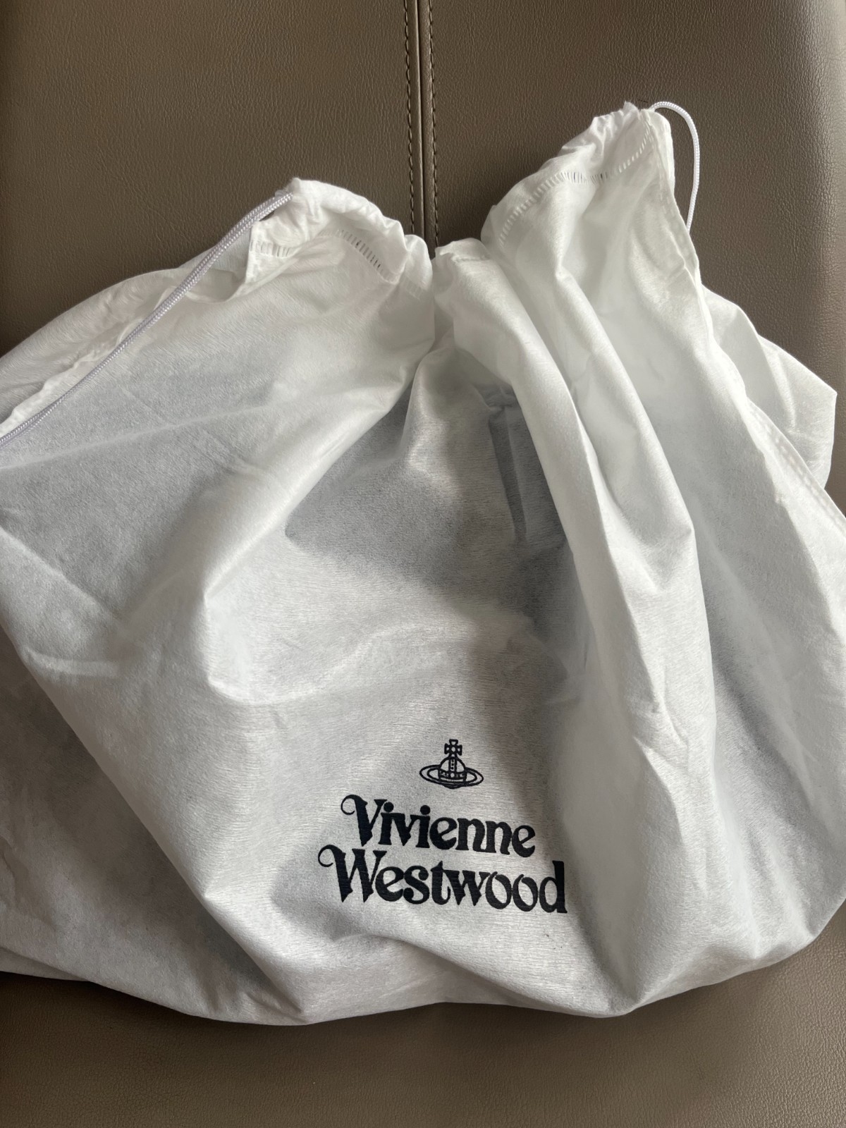 Vivienne Westwood Tote Bag Orb Embossed Black Shoulder Leather Handbag