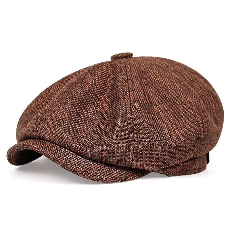 Newsboy Hat Flat Cap Driver Herringbone Tweed Plain Wool Baker Boy Classic Golf